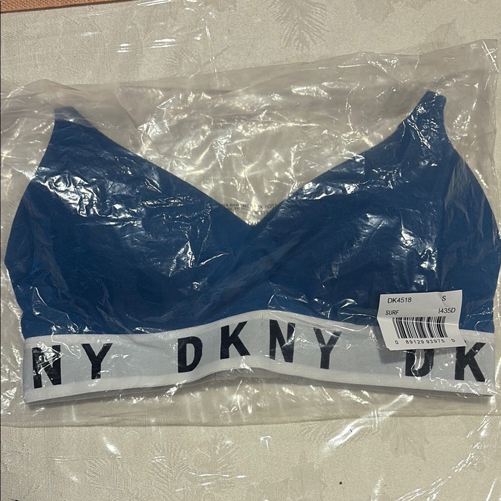 DKNY Blue Bralette with Logo Band